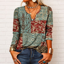 Katharina - Langarm-Boho-Bluse mit V-Ausschnitt – Weinrot