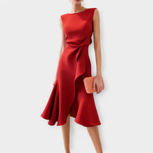 Stella - Elegantes ärmelloses Midikleid – Rot