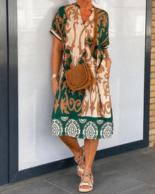 Yaseen - Kleid mit verziertem Muster – Grün