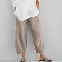Alethea - Bequeme, locker geschnittene Sommerhose – Khaki