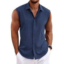 Romy - Bequemes Ärmelloses Shirt – Blau