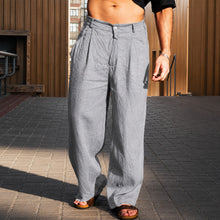 Brandon - Leichte Weitbein-Hose – Grau