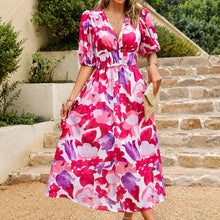 Doherty - Lockere Blumige Midikleid – Rosa