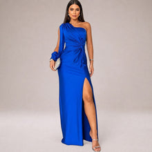 Marianne - Elegantes One-Shoulder-Kleid – Dunkelblau