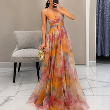 Michelle - Florales Maxikleid – Orange