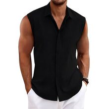 Romy - Bequemes Ärmelloses Shirt – Schwarz