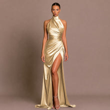 Elle - Elegantes langes Kleid – Gold