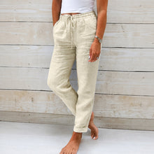 Dyan - Damenhose mit Zugband für einen lässigen Stil – Beige
