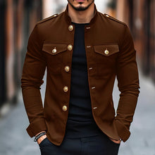 Leighton - Lässige Klassische Knopfjacke – Braun
