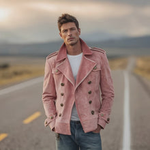 Marv - Stilvolle Zweireihige Jacke – Rosa