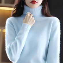 Letizia - Stilvoller Rollkragenpullover – Himmelblau