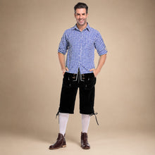 Thomas - Vintage-Oktoberfest-Hosenträger-Set – Blau / Schwarz