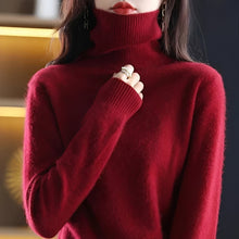 Letizia - Stilvoller Rollkragenpullover – Burgund