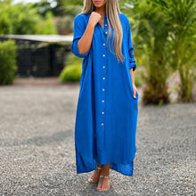 Sharon - Lässiges Weites Kleid – Dunkelblau