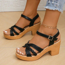 Ffion - Stilvolle Chunky Sandalen – Schwarz