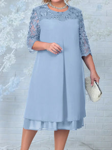 Sasa – Damen-Spitzenkleid in Übergröße – Blau