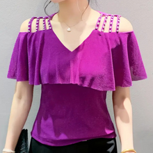 Vera - Stilvolle Bluse mit V-Ausschnitt Damen Vielseitig – Lila