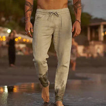 Leinenhose für Herren | Kordelzug | Entspannter Schnitt – Khaki