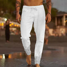 Leinenhose für Herren | Kordelzug | Entspannter Schnitt – Weiß