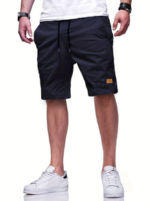 Lässige Kordelzug-Shorts für Herren - Abgeschnitten & Bequem – Marine blau