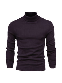 Eleganter Herren Rollkragenpullover aus Merinowolle – Dunkelrot
