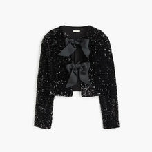 Glamouröse Damen-Paillettenjacke mit Glitzereffekt – Schwarz