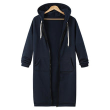 Klassische Lange Damen Strickjacke - Weich & Warm – Marineblau