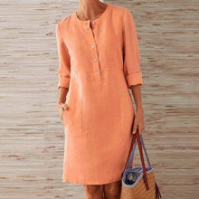 Isabella - Schickes Midi Kleid, Sommerbrise Stil – Orange