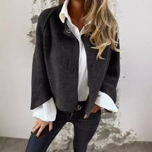 Damen Jacke mit Knopfleiste und weiten Ärmeln – Schwarz