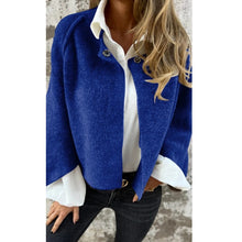 Damen Jacke mit Knopfleiste und weiten Ärmeln – Blau