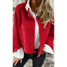 Damen Jacke mit Knopfleiste und weiten Ärmeln – Rot