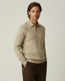 Herrenpullover mit Polokragen und Reißverschluss – Gauthier – Khaki