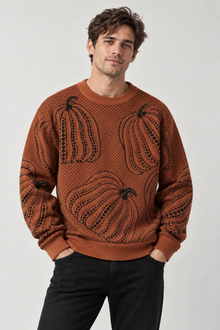 Strickpullover mit Kürbismuster – Gino – Orange
