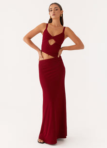 MARIA I SCHICKES MAXIKLEID – Kastanienbraun