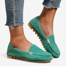 Friederike | Damen Flache Slipper Büro – Flache Büroschuhe Slipper Komfort 2026 – Türkisgrün