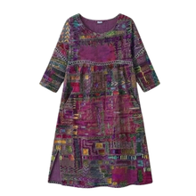 Damen Midi Kleid mit Taschen – Lila