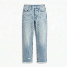 Damen Retro Fransen Jeans – Hellblau