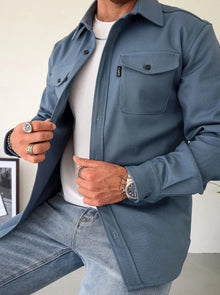 EMIL™ SHIRTJACKE MIT KNOPFLEISTE – Blau