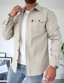 EMIL™ SHIRTJACKE MIT KNOPFLEISTE – Hellbeige