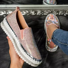 Elegante Plattform Schuhe für Damen - Glänzende Metalloptik – Rosa