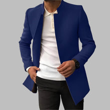 Moderner minimalistischer Herrenmantel – Blau