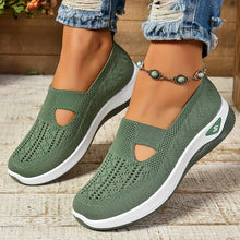 Lydia | Damen Slip-On Strick-Sneaker zum Gehen – Grün