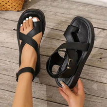 Karin | Damen Orthopädische Zehensteg Sandalen Komfort – Schwarz