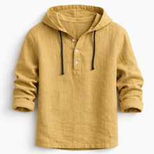 Alton - Atmungsaktiver Leinen-Hoodie – Khaki