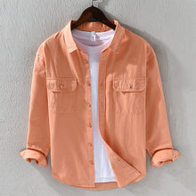 Clifford | Langarm Klappentasche Hemd – Orange