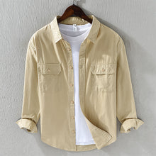 Clifford | Langarm Klappentasche Hemd – Beige