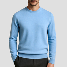 Klassischer Rundkragen-Pullover - Ludwig – Hellblau