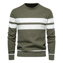 Klassischer Streifenpullover mit Elegantem Rundhalsausschnitt – Grün