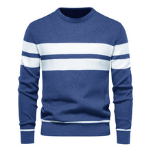 Klassischer Streifenpullover mit Elegantem Rundhalsausschnitt – Blau
