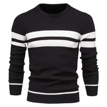 Klassischer Streifenpullover mit Elegantem Rundhalsausschnitt – Schwarz